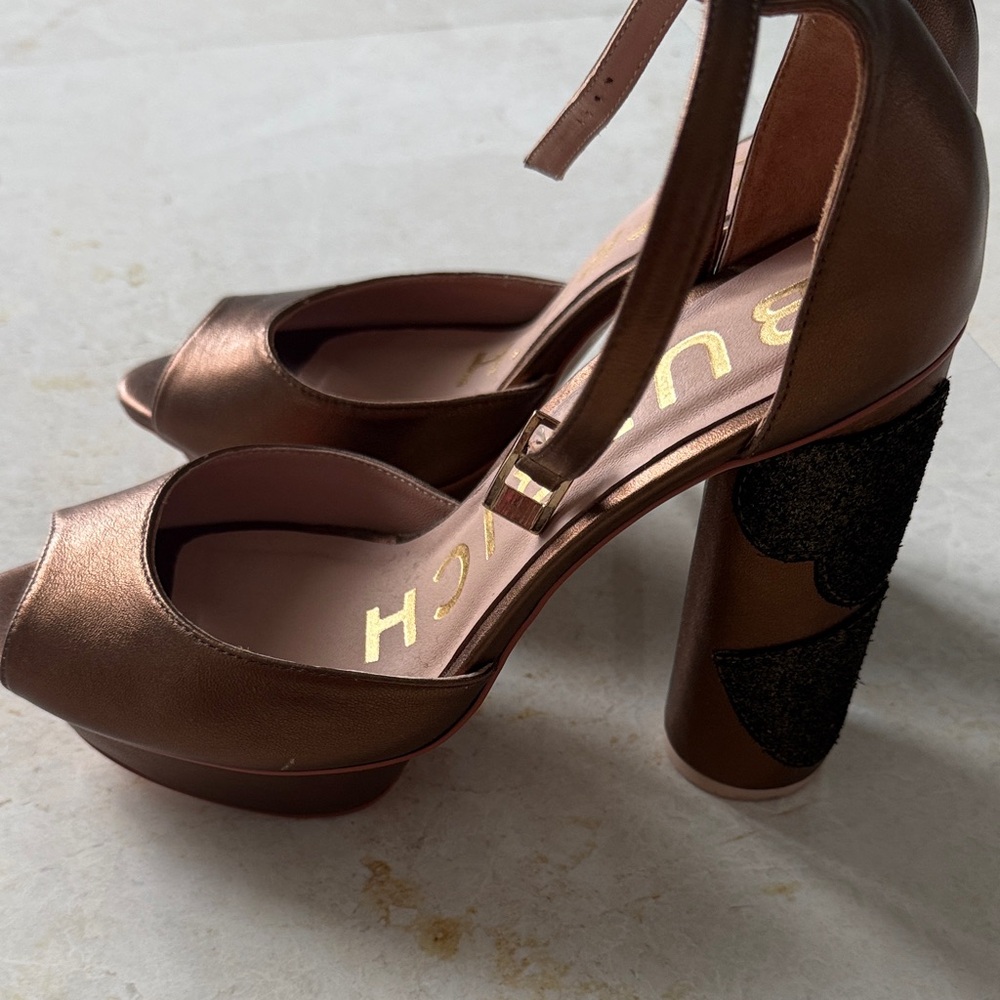 Chic Bronze Peep-Toe Heels by